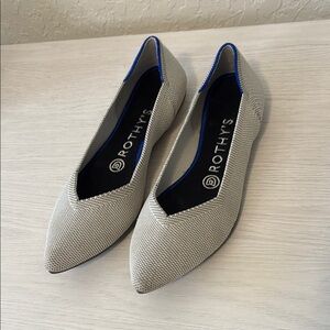 Rothy's Gray Pointed-Toe Flats Sleek Minimalist Design
